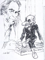 LeRoy Neiman Originals Call 702-222-2221 Bil Baird the Puppeteer With His Puppet, Jimmy Durante